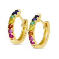 rainbow sapphire hoop earrings
