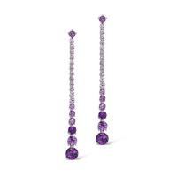 amethyst and pink sapphire dangling earrings