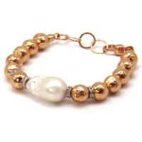 STERLING SILVER BRACELET WITH BAROQUE PEARL