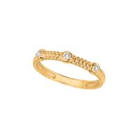 0.09 ct G-H SI2 Diamond bezel set ring In 14K Yellow Gold R6916YD