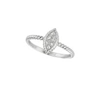 0.13 ct G-H SI2 Diamond marquise shape ring In 14K White Gold