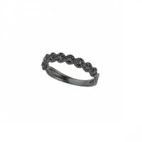 0.20 ct black diamond stack ring in 14k white gold