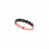 0.20 ct champagne diamond stack ring in 14k rose gold