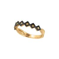 0.18 ct Champagne diamond stack ring In 14K Yellow Gold