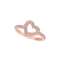 0.40 ct G-H SI Diamond Heart Ring In 14K Rose Gold