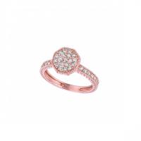 0.50 ct G-H SI2 Diamond octagonal shape ring In 14K Rose Gold