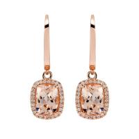 2.85 ct - Morganite & Diamond Earrings14K Rose Gold