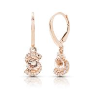 1.9 ct - morganite & diamond earrings set in 14k rose gold