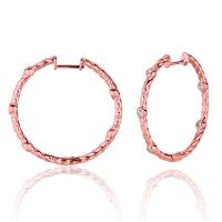 0.25 ct g-h si2 diamond hoop earrings set in 14k rose gold