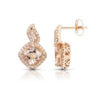 2.13 ct - morganite & diamond earrings14k rose gold