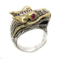 STERLING AND GOLD DRAGON RING
