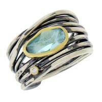 margoni studio: wrapped sterling aquamarine ring