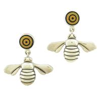 gallen benson: enamel sterling bee earrings