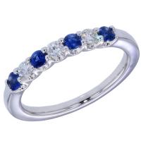 Lady's White 14 Karat Diamond Anniversary Ring
