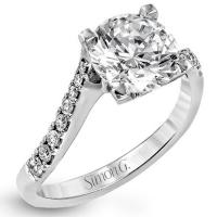 18k white gold engagement ring .19d