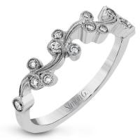 18k white gold right hand fashion cocktail ring .18d