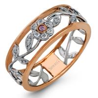 18k white and rose gold band .09d .01pd
