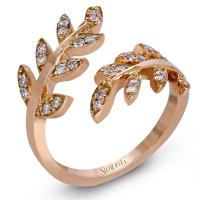 18k rose gold right hand fashion cocktail ring .21d