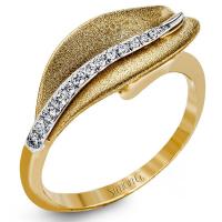 18k white and yellow gold right hand fashion cocktail ring .09d