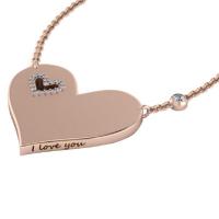 Love Notes 14K Rose Gold & Diamond Heart Necklace