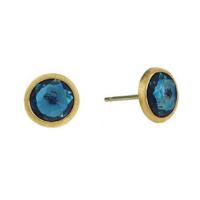 marco bicego jaipur 18k yellow gold & london blue topaz petite stud earrings