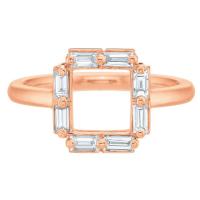 allure 18k rose gold & diamond open square ring