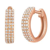 balance 14k rose gold & diamond hoop earrings
