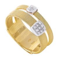 marco bicego masai 18kt yellow gold & diamond two strand ring