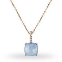 zoccai 18k rose gold, london blue topaz & diamond necklace