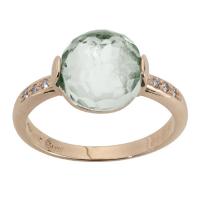 zoccai 18k rose gold green amethyst & diamond ring