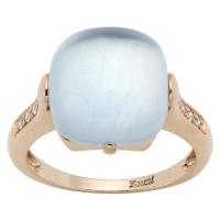 zoccai 18k rose gold blue topaz, mother of pearl & diamond ring