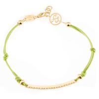zoccai 18k rose gold green cord & diamond bracelet