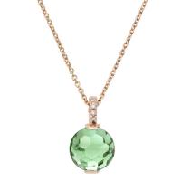 zoccai 18k rose gold green amethyst & diamond necklace