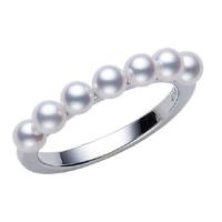 mikimoto akoya cultured pearl & 18k white gold ring