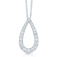 kwiat contorno 18k white gold & diamond teardrop pendant necklace