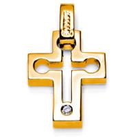baraka 18k yellow gold & diamond cross pendant