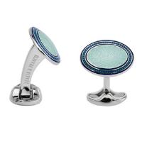 deakin & francis sterling silver & blue enamel cufflinks