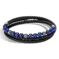 john hardy classic chain sterling silver & lapis lazuli triple wrap bracelet