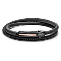 baraka 18k rose gold, black ceramic & black rubber bracelet