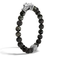 john hardy naga sterling silver black volcanic bead bracelet