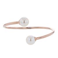 sterling silver, rose gold & freshwater pearl bangle – 10mm
