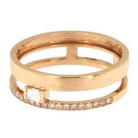 18kt rose gold & diamond double band ring