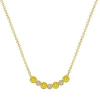 my story donna 14k yellow gold, citrine & diamond bubble necklace