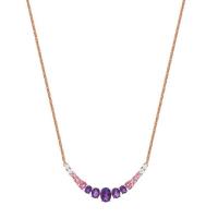 rainbow 18kt rose gold, amethyst & pink sapphire ombre necklace