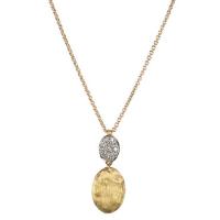 marco bicego siviglia 18kt yellow gold & diamond pave two bead pendant