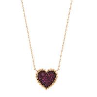 love & arrow rose gold and ruby heart necklace
