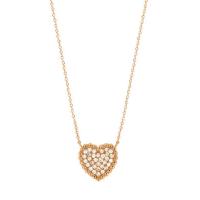 love & arrow rose gold and diamond heart necklace
