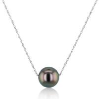 Everyday Sterling Silver Black Tahitian Pearl Necklace