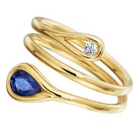maria canale drop 18kt yellow gold & sapphire wrap ring