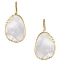 marco bicego lunaria 18kt yellow gold & white mother of pearl drop earrings